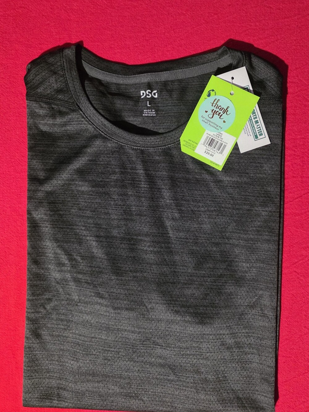 DSG Men’s Dark Charcoal Heather Short Sleeve Performance Tee